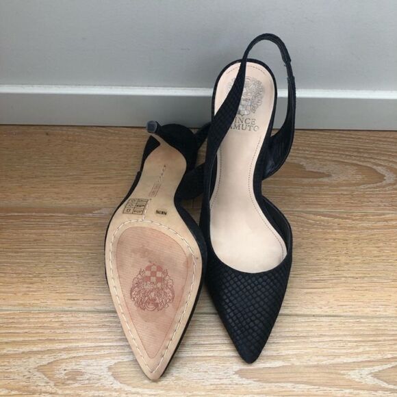 Vince Camuto Sassa Slingback Snake Print Embossed High Heel Black Pump - Picture 8 of 8